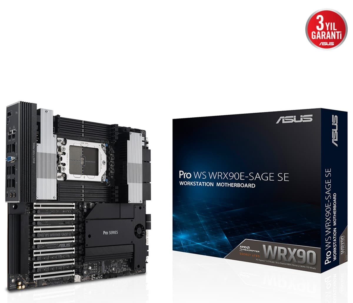 مادربرد ASUS Pro WS با چیپست AMD WRX90 و DDR5 7600MHz مدل WRX90E-SAGE SE مادربرد ASUS Pro WS با چیپست AMD WRX90 و DDR5 7600MHz مدل WRX90E-SAGE SE