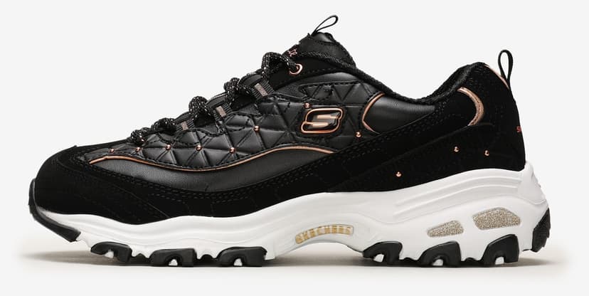 اسنیکر زنانه Skechers D'lites GLAMOUR FEELS مشکی صورتی طلایی مدل 13087 BKRG اسنیکر زنانه Skechers D'lites GLAMOUR FEELS مشکی صورتی طلایی مدل 13087 BKRG