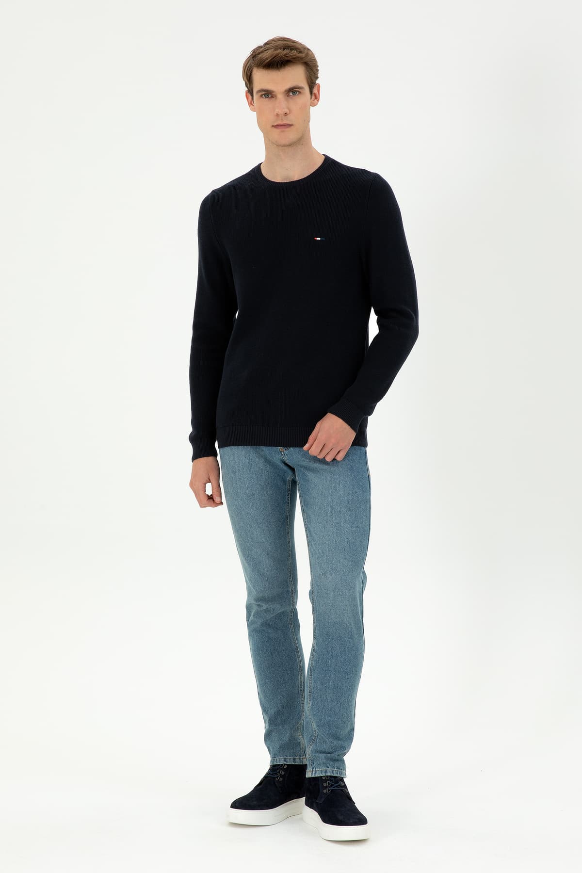پلیور مردانه U.S. Polo Assn. فیت اسلیم یقه گرد سرمهای مدل 50298282-VR033 پلیور مردانه U.S. Polo Assn. فیت اسلیم یقه گرد سرمهای مدل 50298282-VR033