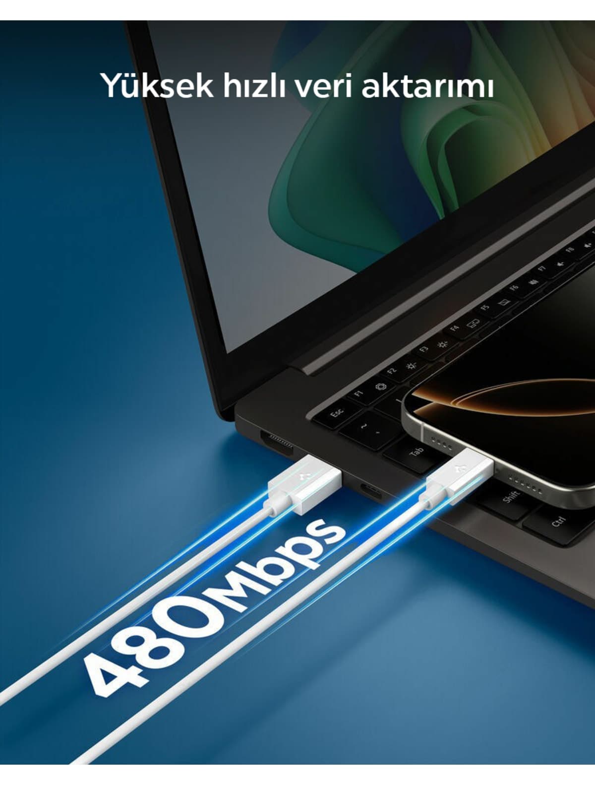 کابل Spigen USB-A به USB-C 1 متری 60W شارژ سریع سفید مدل ACA08715 کابل Spigen USB-A به USB-C 1 متری 60W شارژ سریع سفید مدل ACA08715
