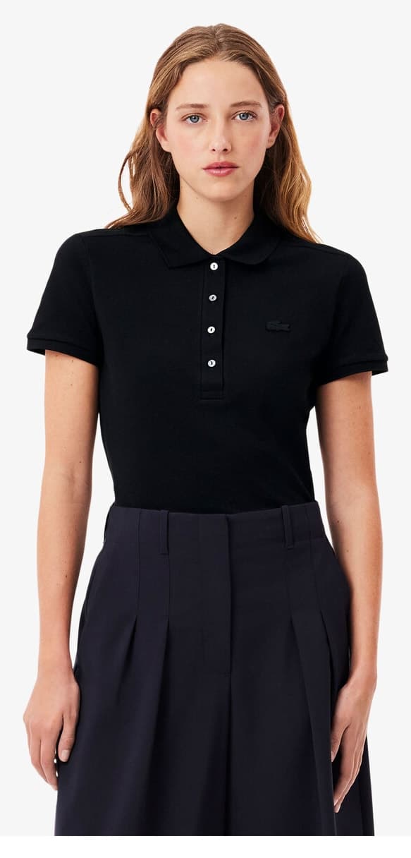پولوی زنانه Lacoste فیت اسلیم مشکی مدل L.12.D پولوی زنانه Lacoste فیت اسلیم مشکی مدل L.12.D