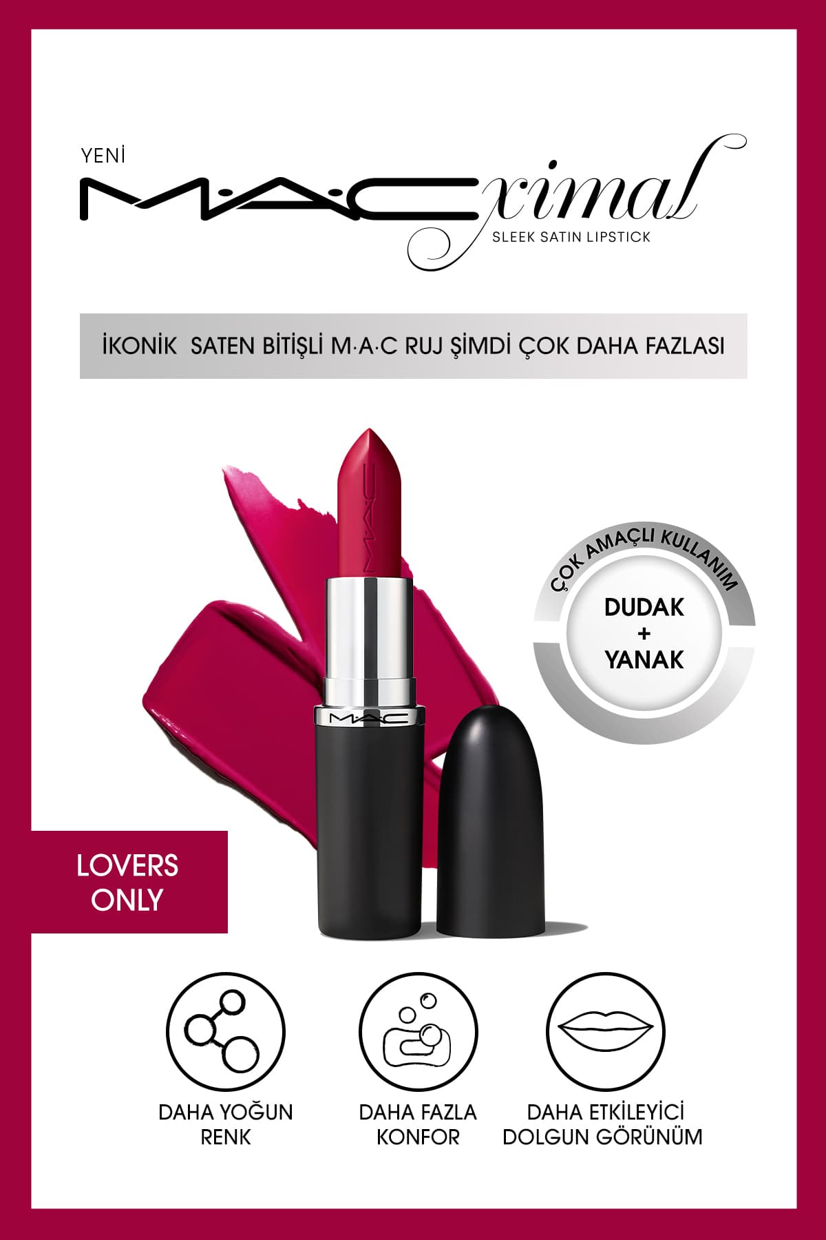 رژ لب Mac سری MACximal Sleek Satin با پایان ساتن مدل Paramount 3.5g رژ لب Mac سری MACximal Sleek Satin با پایان ساتن مدل Paramount 3.5g