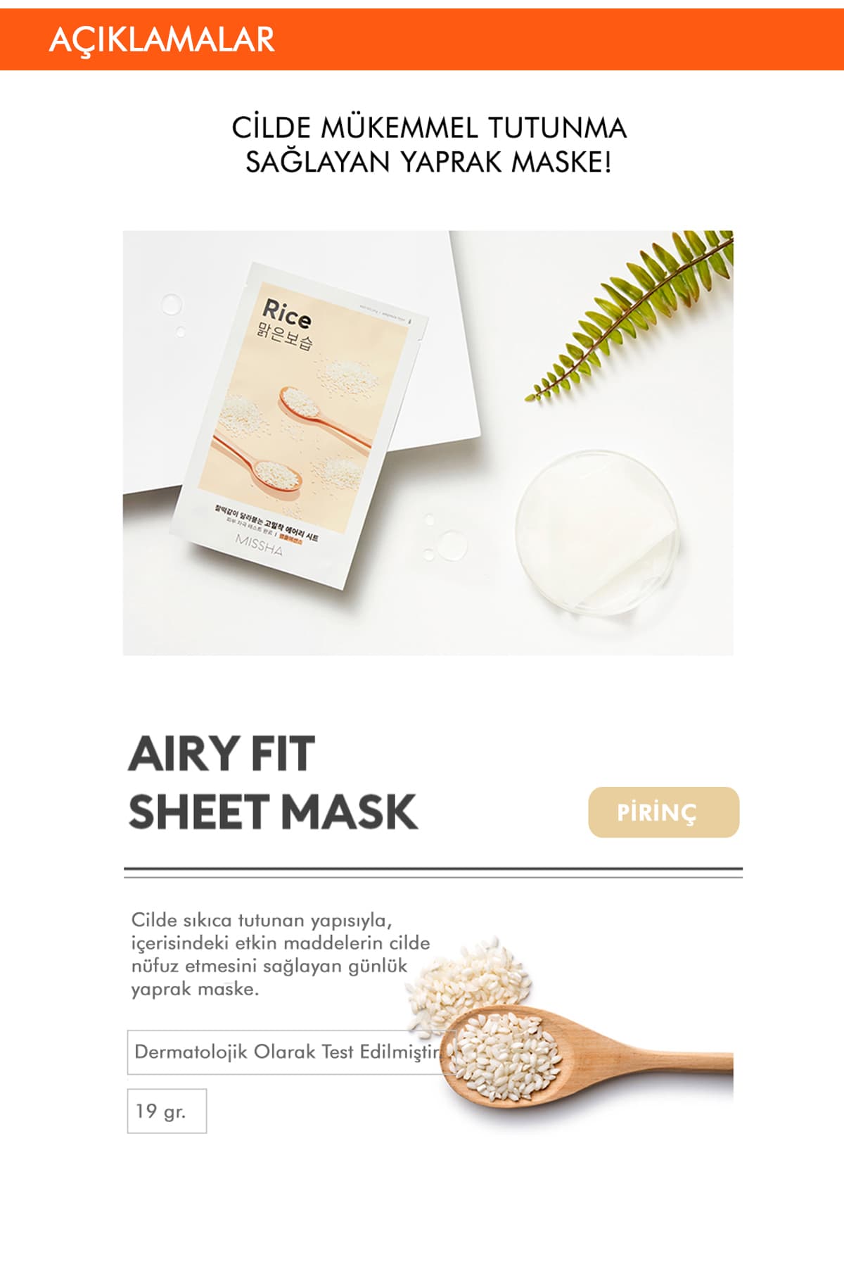 ست 5 عددی ماسک ورقهای روشنکننده و مرطوبکننده حاوی عصاره برنج Missha مدل Airy Fit Sheet Mask Rice ست 5 عددی ماسک ورقهای روشنکننده و مرطوبکننده حاوی عصاره برنج Missha مدل Airy Fit Sheet Mask Rice
