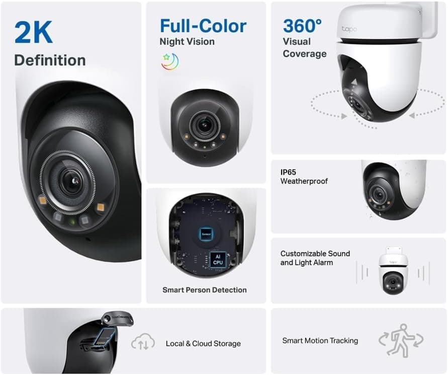 دوربین امنیتی وایفای TP-Link 2K فضای باز IP65 مدل Tapo TC41 دوربین امنیتی وایفای TP-Link 2K فضای باز IP65 مدل Tapo TC41