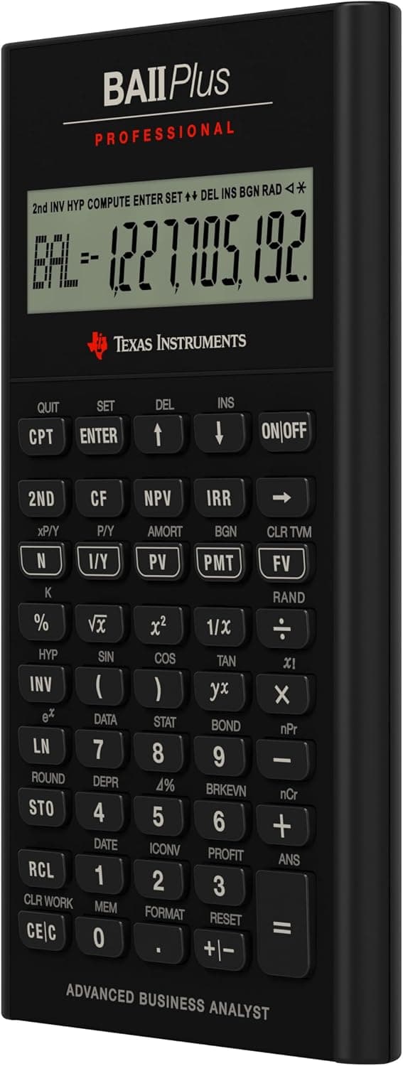 ماشینحساب مالی TEXAS INSTRUMENTS با نمایشگر ۱۰ رقمی مدل BA II Plus Professional ماشینحساب مالی TEXAS INSTRUMENTS با نمایشگر ۱۰ رقمی مدل BA II Plus Professional