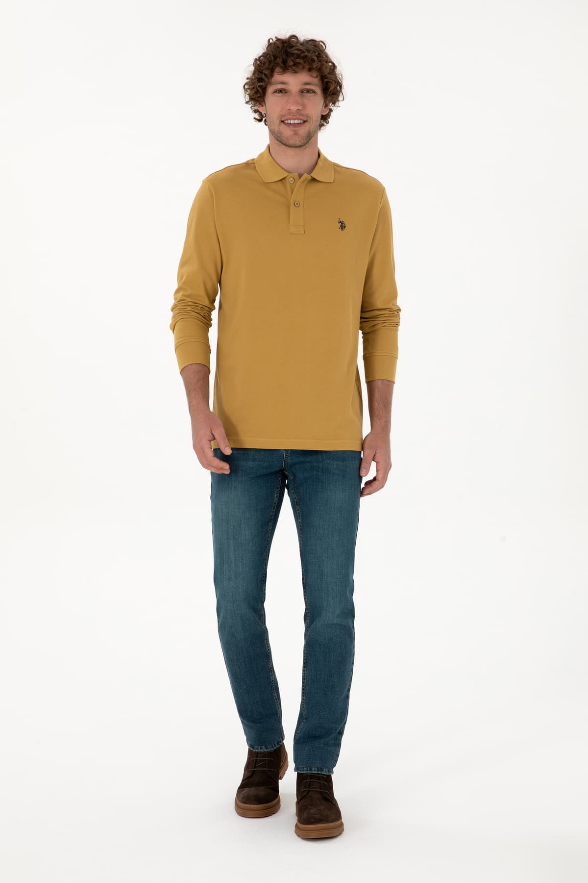 سوئشرت مردانه U.S. Polo Assn. فیت معمولی یقه پولو سبز مدل 50307688-VR235 سوئشرت مردانه U.S. Polo Assn. فیت معمولی یقه پولو سبز مدل 50307688-VR235