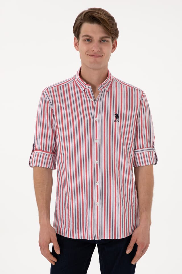 پیراهن مردانه U.S. Polo Assn. آستینبلند قرمز مدل 50306326-VR030 پیراهن مردانه U.S. Polo Assn. آستینبلند قرمز مدل 50306326-VR030