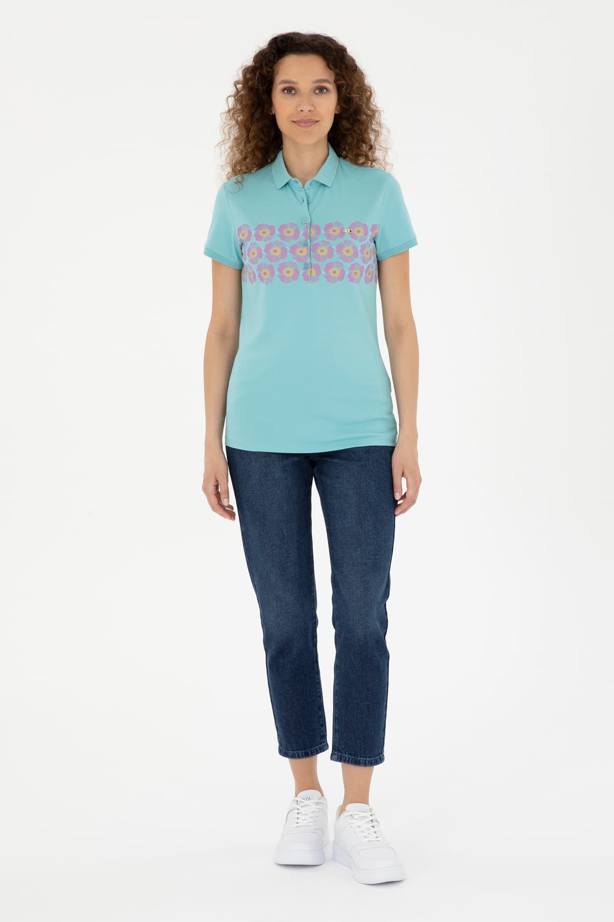 تیشرت زنانه یقه پولو U.S. Polo Assn. نعنایی مدل 50282887-VR090 تیشرت زنانه یقه پولو U.S. Polo Assn. نعنایی مدل 50282887-VR090