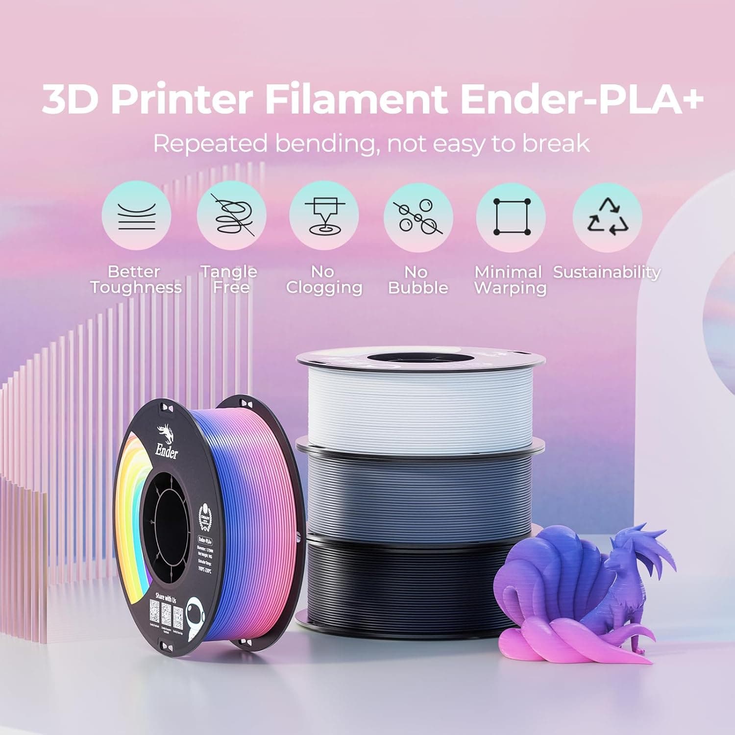 فیلامنت پرینتر سه بعدی Creality PLA+ مشکی 1.75 mm 1kg فیلامنت پرینتر سه بعدی Creality PLA+ مشکی 1.75 mm 1kg