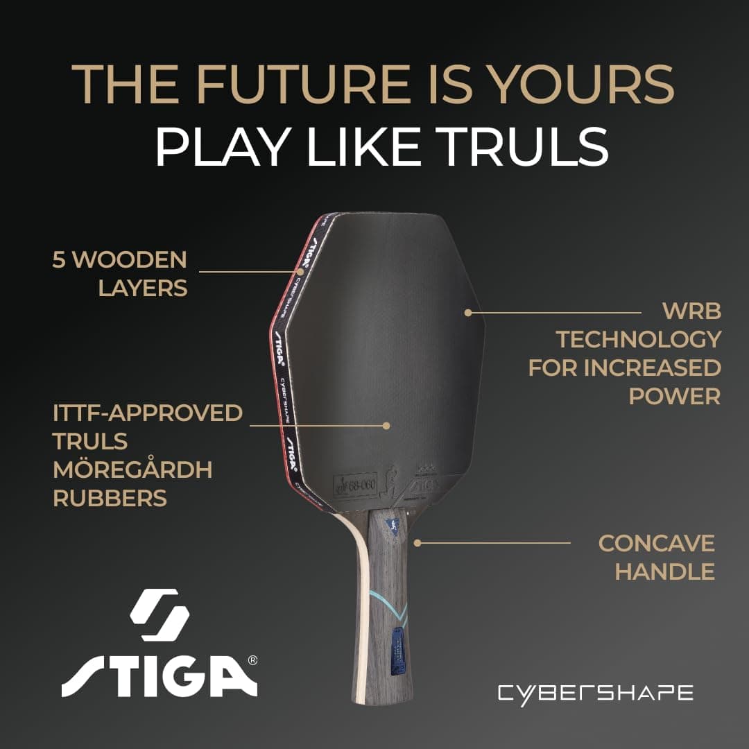 راکت پینگپنگ STIGA YONEX Cybershape سهستاره با طراحی ششضلعی راکت پینگپنگ STIGA YONEX Cybershape سهستاره با طراحی ششضلعی