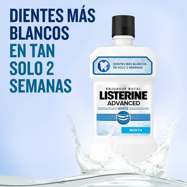 دهانشویه Listerine Advanced White ضد لکه، بدون الکل، با طعم ملایم 2×1000ml دهانشویه Listerine Advanced White ضد لکه، بدون الکل، با طعم ملایم 2×1000ml