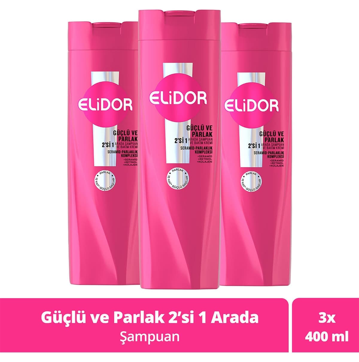 شامپو و کرم مراقبت از مو زنانه Elidor قوی و درخشان 400 ml x3 شامپو و کرم مراقبت از مو زنانه Elidor قوی و درخشان 400 ml x3