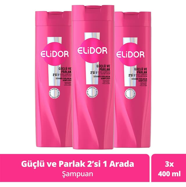 شامپو و کرم مراقبت از مو زنانه Elidor قوی و درخشان 400 ml x3 شامپو و کرم مراقبت از مو زنانه Elidor قوی و درخشان 400 ml x3