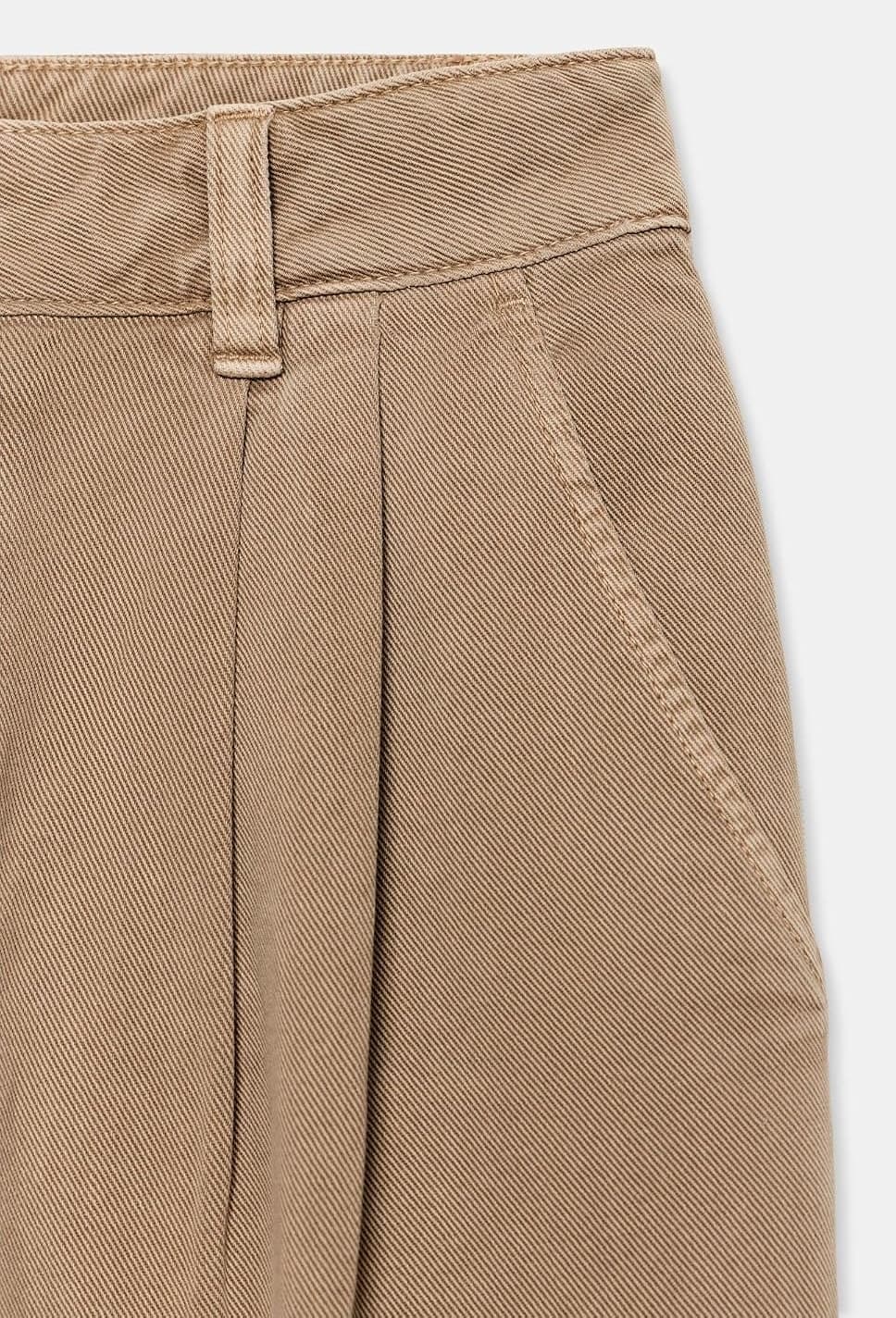 شلوار جین زنانه Zara وید لگ کمر متوسط شتری روشن مدل Z1975 سایز 38 شلوار جین زنانه Zara وید لگ کمر متوسط شتری روشن مدل Z1975 سایز 38
