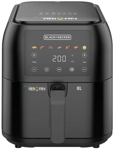 سرخکن هوایی دیجیتال BLACK+DECKER ۸ لیتری ۱۷۰۰ وات مشکی مدل SAF80-B5 سرخکن هوایی دیجیتال BLACK+DECKER ۸ لیتری ۱۷۰۰ وات مشکی مدل SAF80-B5