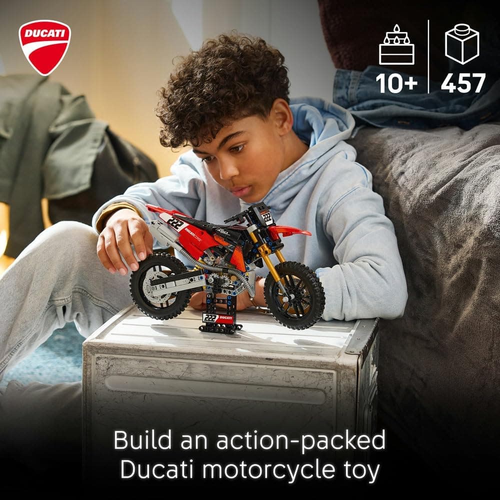 لگو Technic Ducati Desmo450 MX Factory موتورسیکلت ساختنی مدل 42238 لگو Technic Ducati Desmo450 MX Factory موتورسیکلت ساختنی مدل 42238