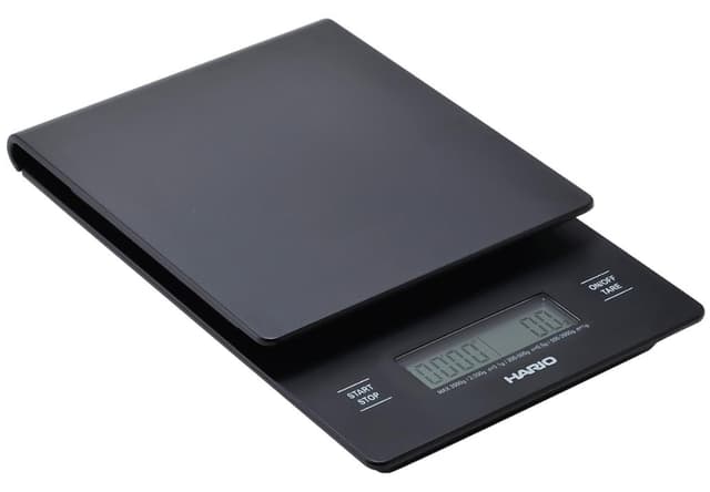 ترازو دیجیتال قهوه HARIO با تایمر مدل V60 مشکی ترازو دیجیتال قهوه HARIO با تایمر مدل V60 مشکی