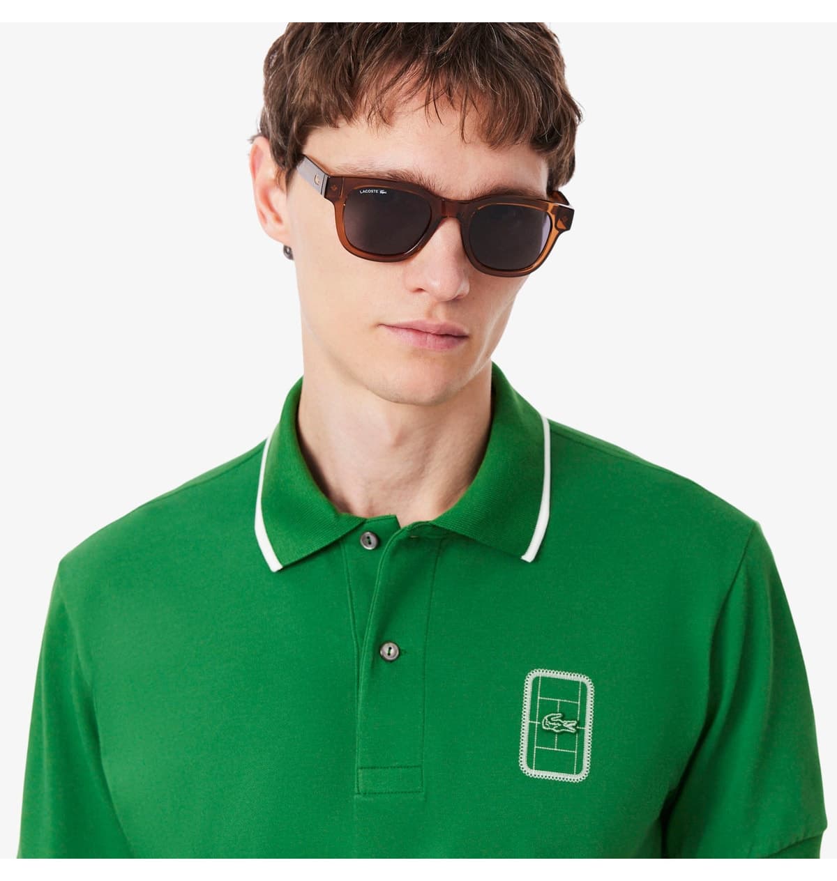 پولو مردانه Lacoste فیت کلاسیک رنگ سبز پولو مردانه Lacoste فیت کلاسیک رنگ سبز