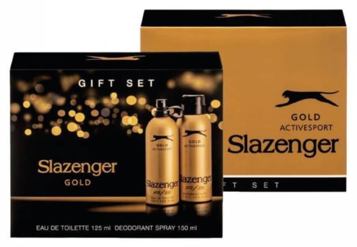 ست عطر مردانه Slazenger Gold شامل EDT 125 ml و دئودورانت 150 ml ست عطر مردانه Slazenger Gold شامل EDT 125 ml و دئودورانت 150 ml