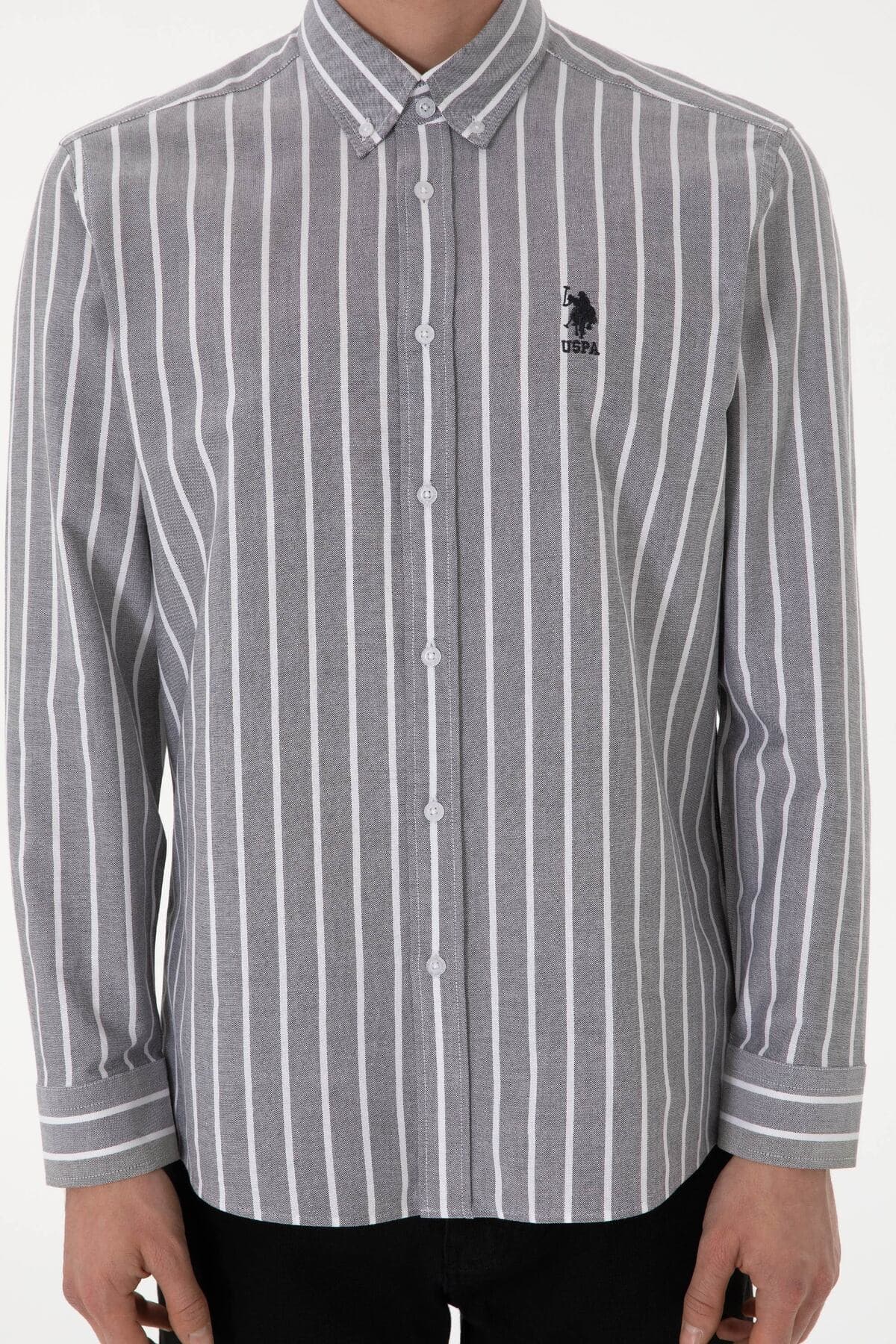 پیراهن مردانه U.S. Polo Assn. آستینبلند راهراه زغالی مدل 50306347-VR006 پیراهن مردانه U.S. Polo Assn. آستینبلند راهراه زغالی مدل 50306347-VR006