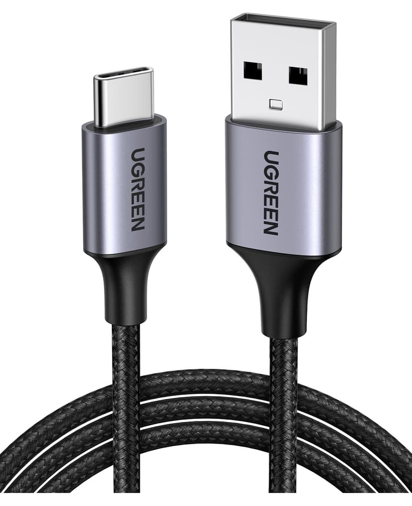 کابل شارژ Ugreen USB-C به USB-A 3A QC بافتهشده 1 m مشکی مدل 60126 کابل شارژ Ugreen USB-C به USB-A 3A QC بافتهشده 1 m مشکی مدل 60126