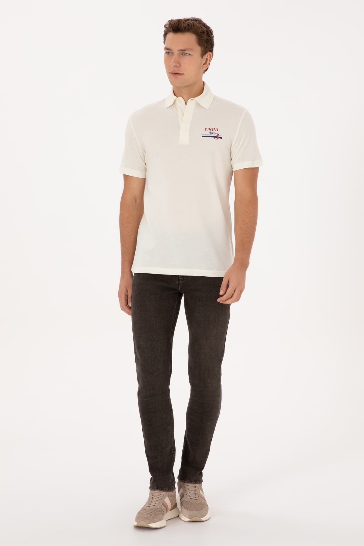 تیشرت مردانه U.S. Polo Assn. فیت معمولی یقه پولو کرم مدل 50324803-VR071 تیشرت مردانه U.S. Polo Assn. فیت معمولی یقه پولو کرم مدل 50324803-VR071