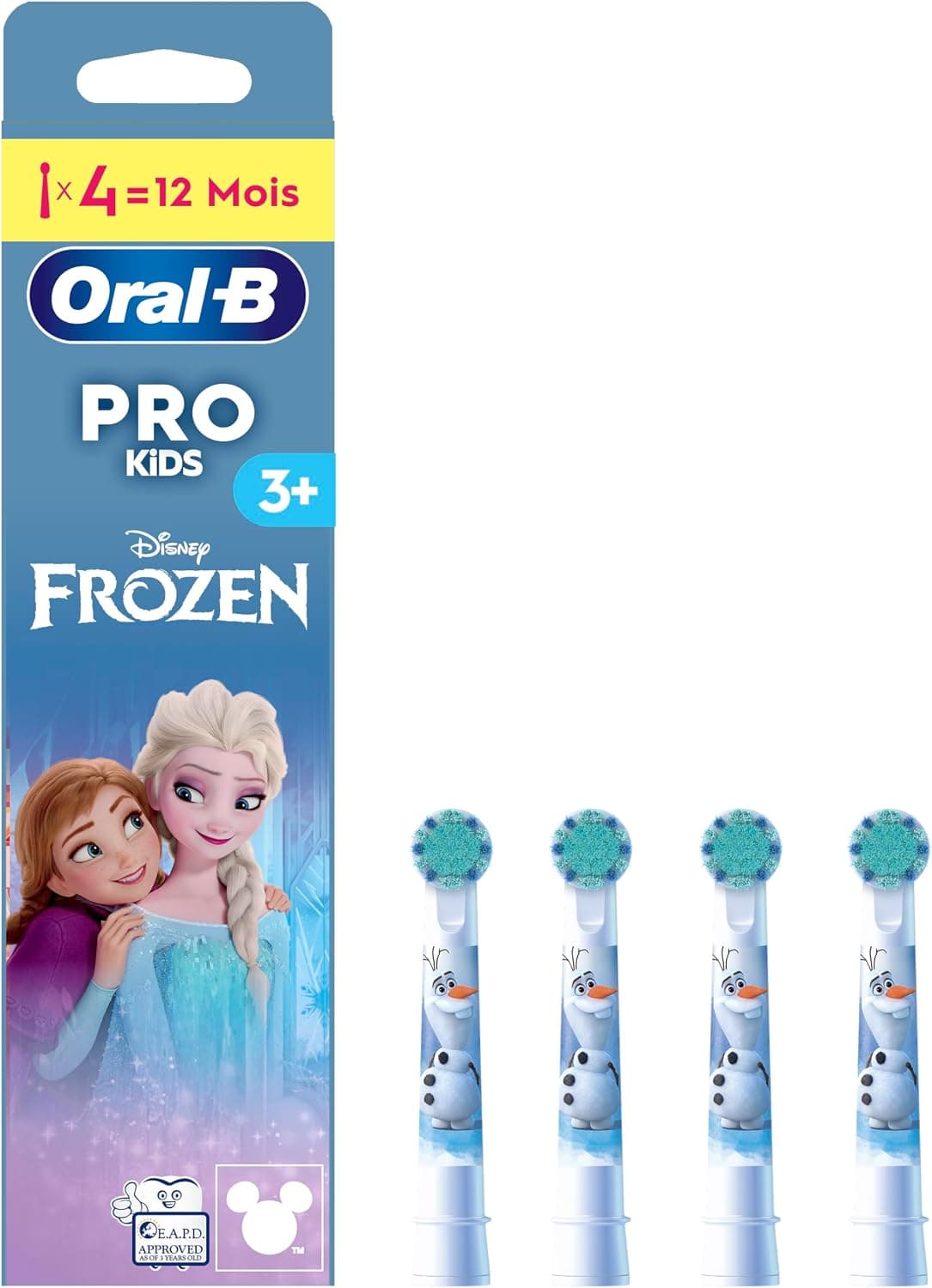 سری یدک مسواک برقی کودک Oral-B Pro Kids Disney ملکه یخی با نوکهای گرد و نرم بسته 4 عددی سری یدک مسواک برقی کودک Oral-B Pro Kids Disney ملکه یخی با نوکهای گرد و نرم بسته 4 عددی