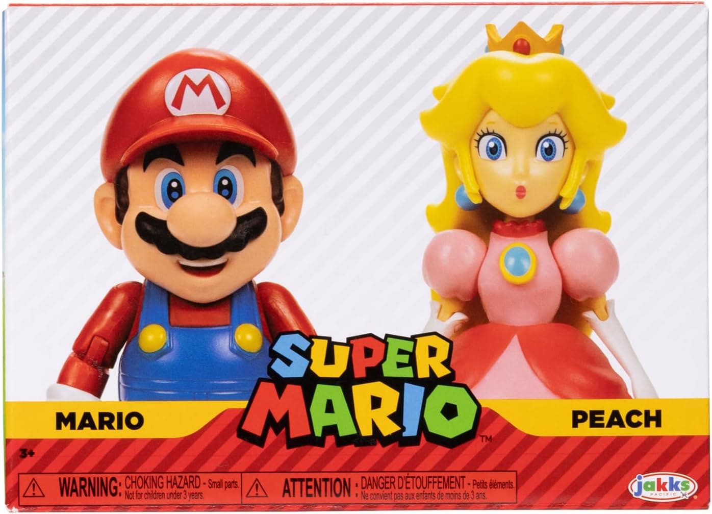 فیگور 4 اینچی دو عددی SUPER MARIO مدل Mario & Peach فیگور 4 اینچی دو عددی SUPER MARIO مدل Mario & Peach