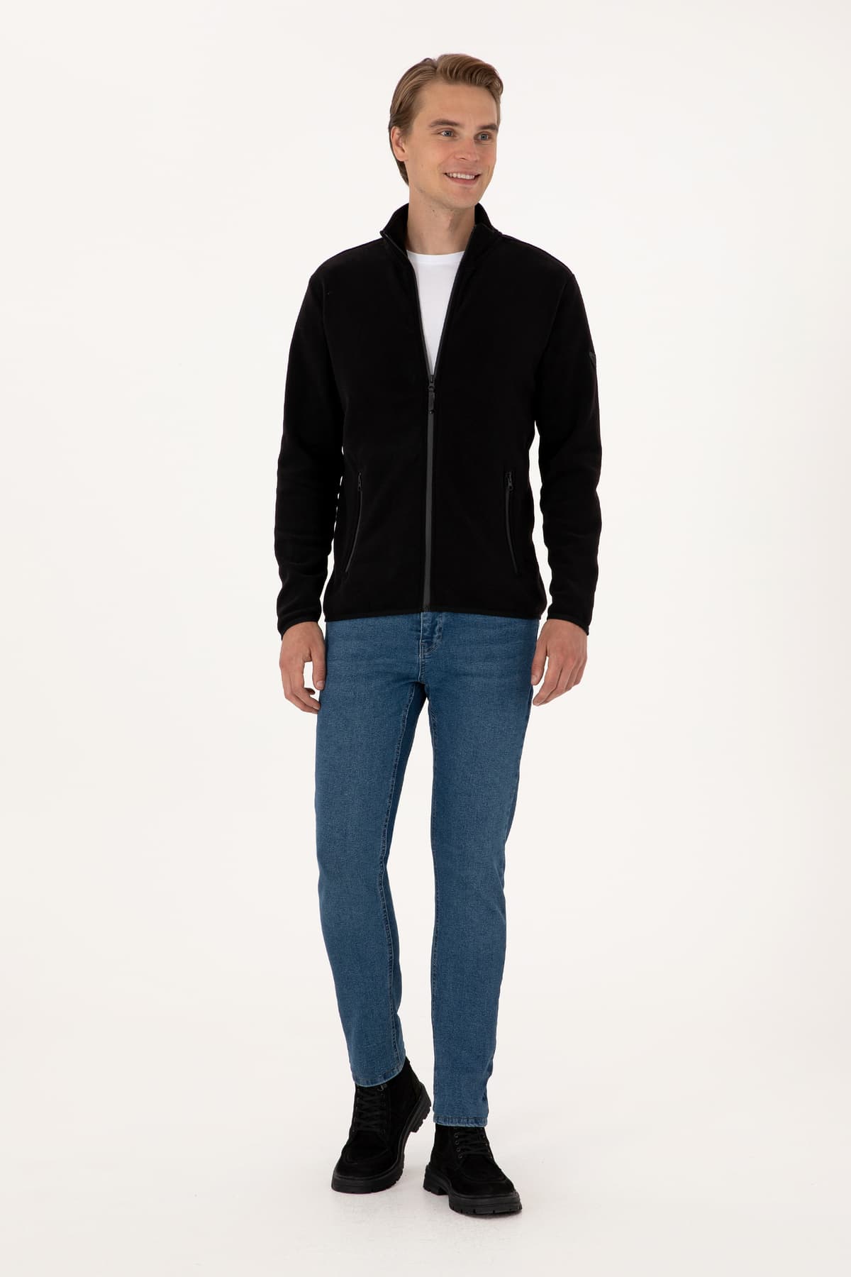 کاردیگان بافت مردانه U.S. Polo Assn. فیت معمولی فلیس مشکی مدل 50313779-VR046 کاردیگان بافت مردانه U.S. Polo Assn. فیت معمولی فلیس مشکی مدل 50313779-VR046