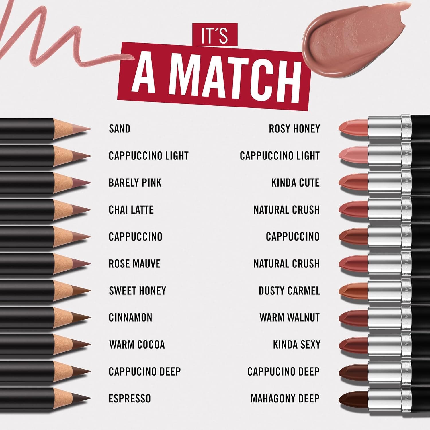 خط لب Rimmel با ماندگاری بالا، رنگ Cappuccino Light، 1.2g خط لب Rimmel با ماندگاری بالا، رنگ Cappuccino Light، 1.2g