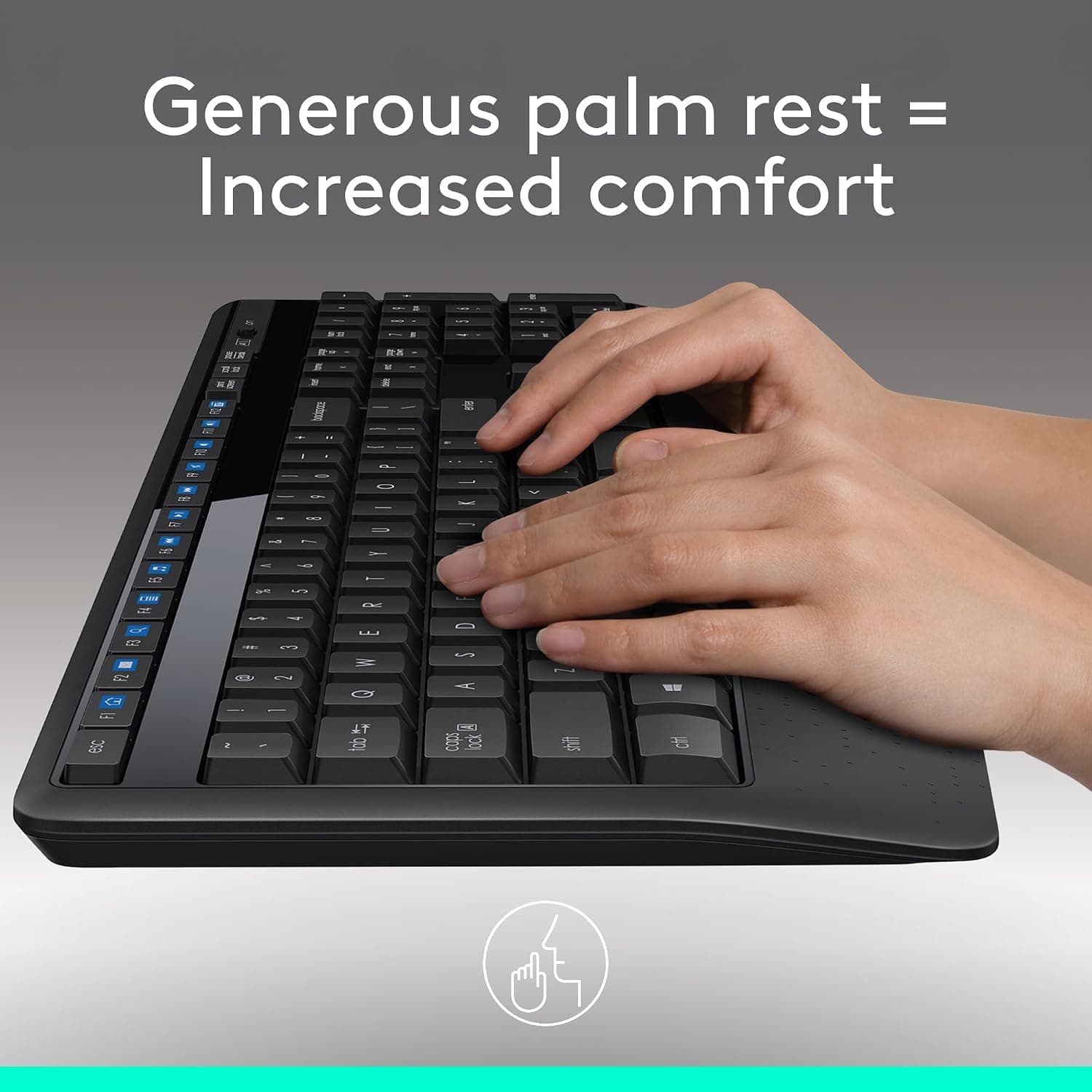 ست کیبورد و ماوس بیسیم Logitech مدل MK345، کیبورد فولسایز، چیدمان عربی، مشکی ست کیبورد و ماوس بیسیم Logitech مدل MK345، کیبورد فولسایز، چیدمان عربی، مشکی