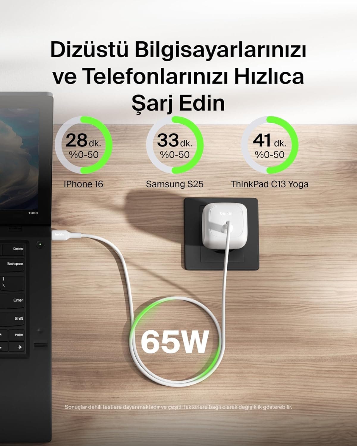 شارژر دیواری Belkin USB-C 65W شارژ سریع سفید شارژر دیواری Belkin USB-C 65W شارژ سریع سفید