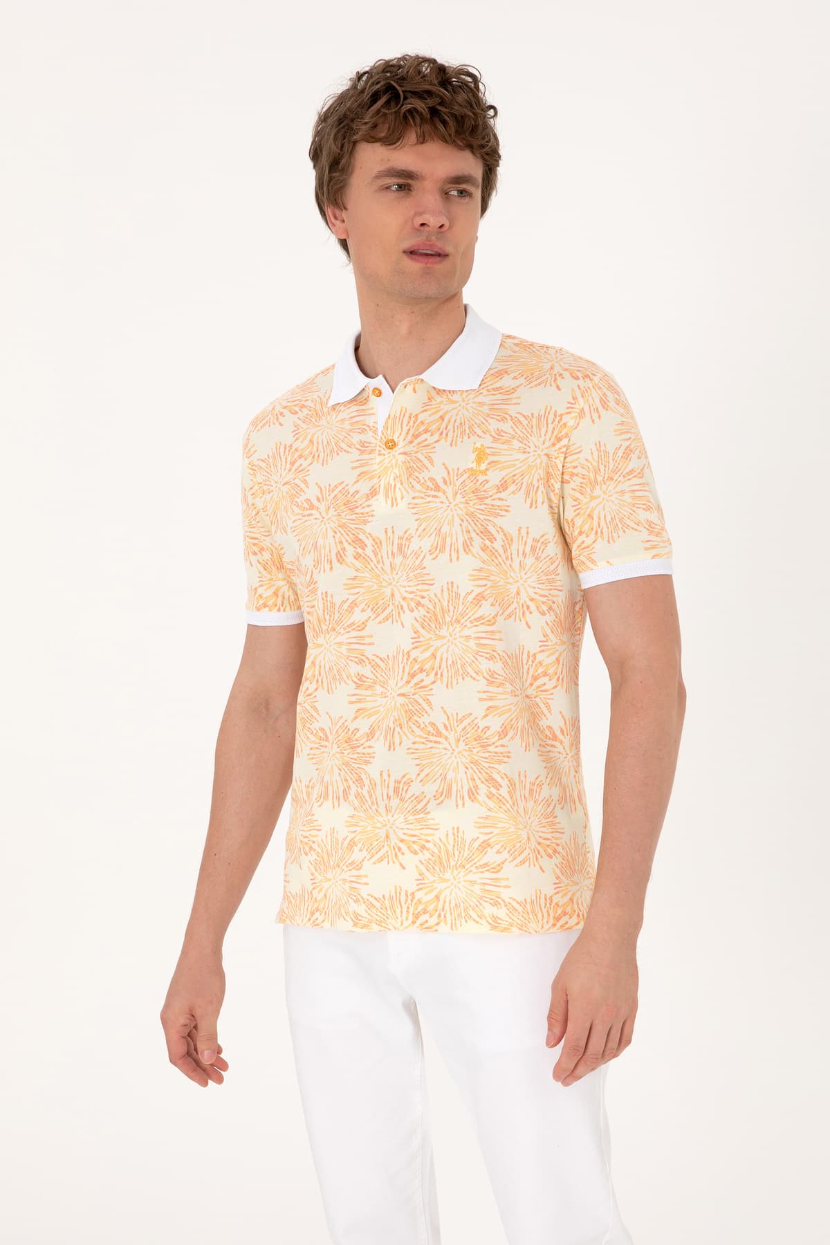 تیشرت مردانه U.S. Polo Assn. فیت معمولی یقه پولو نارنجی مدل 50299618-VR202 تیشرت مردانه U.S. Polo Assn. فیت معمولی یقه پولو نارنجی مدل 50299618-VR202