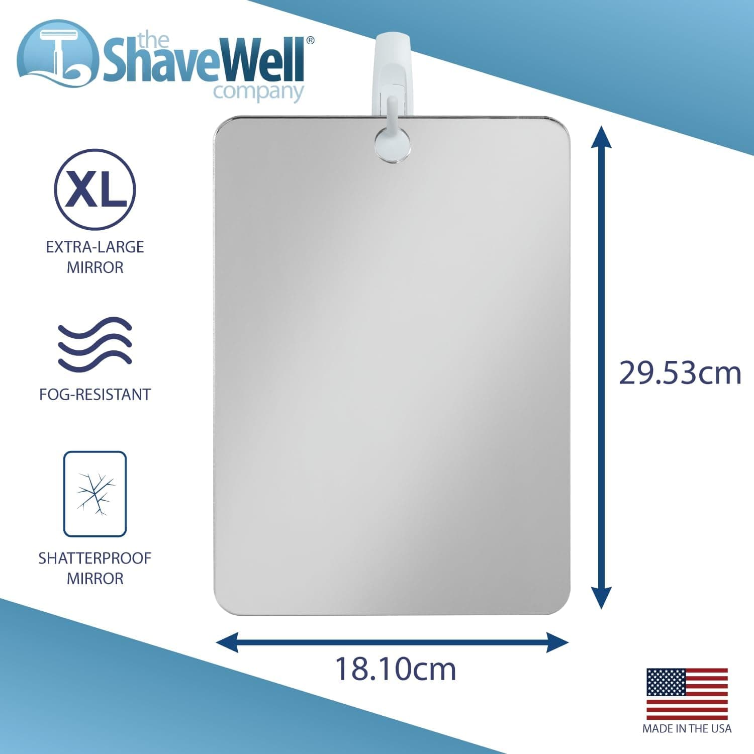 آینه اصلاح ضد بخار مردانه و زنانه The Shave Well Company XL آینه اصلاح ضد بخار مردانه و زنانه The Shave Well Company XL