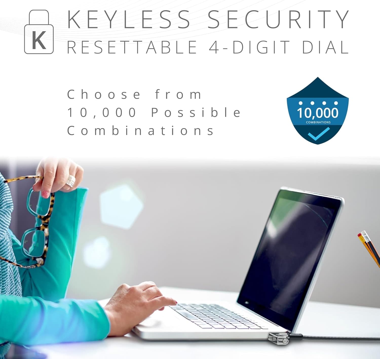 قفل لپتاپ Kensington برای شیار امنیتی استاندارد، ترکیبی باریک و قابل تنظیم مجدد مدل K60600WW قفل لپتاپ Kensington برای شیار امنیتی استاندارد، ترکیبی باریک و قابل تنظیم مجدد مدل K60600WW
