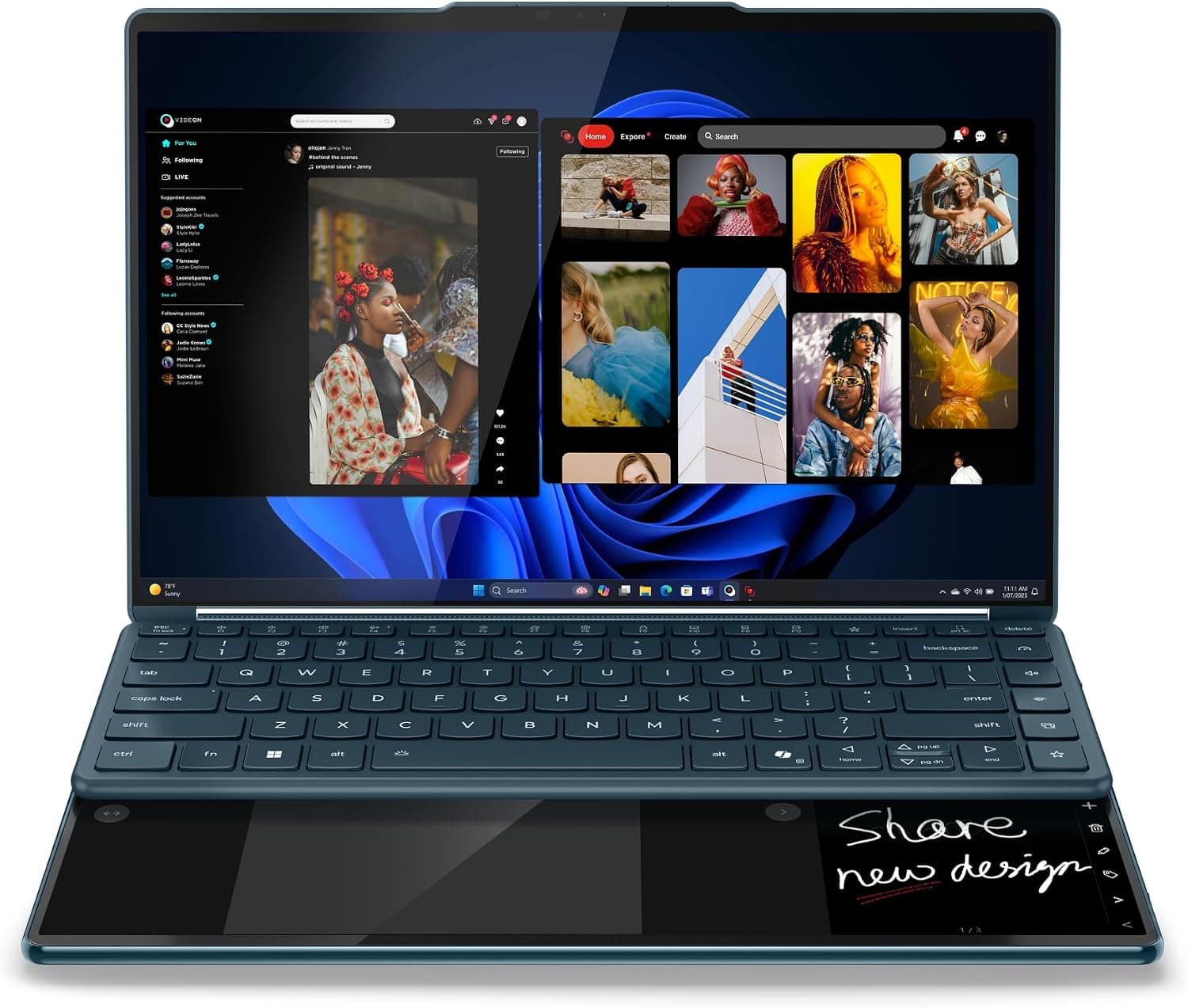 لپتاپ Lenovo Yoga Book 9 دو نمایشگر 14" OLED لمسی 2.8K مدل 14IAH10 کد 83KJ0047AX لپتاپ Lenovo Yoga Book 9 دو نمایشگر 14" OLED لمسی 2.8K مدل 14IAH10 کد 83KJ0047AX