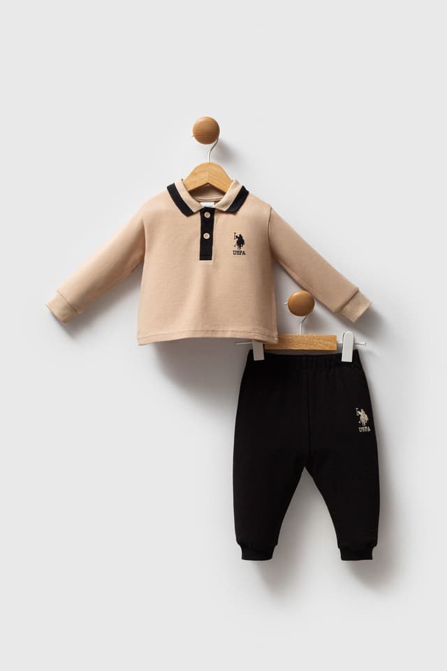 ست لباس نوزاد پسرانه U.S. Polo Assn. بژ ست لباس نوزاد پسرانه U.S. Polo Assn. بژ