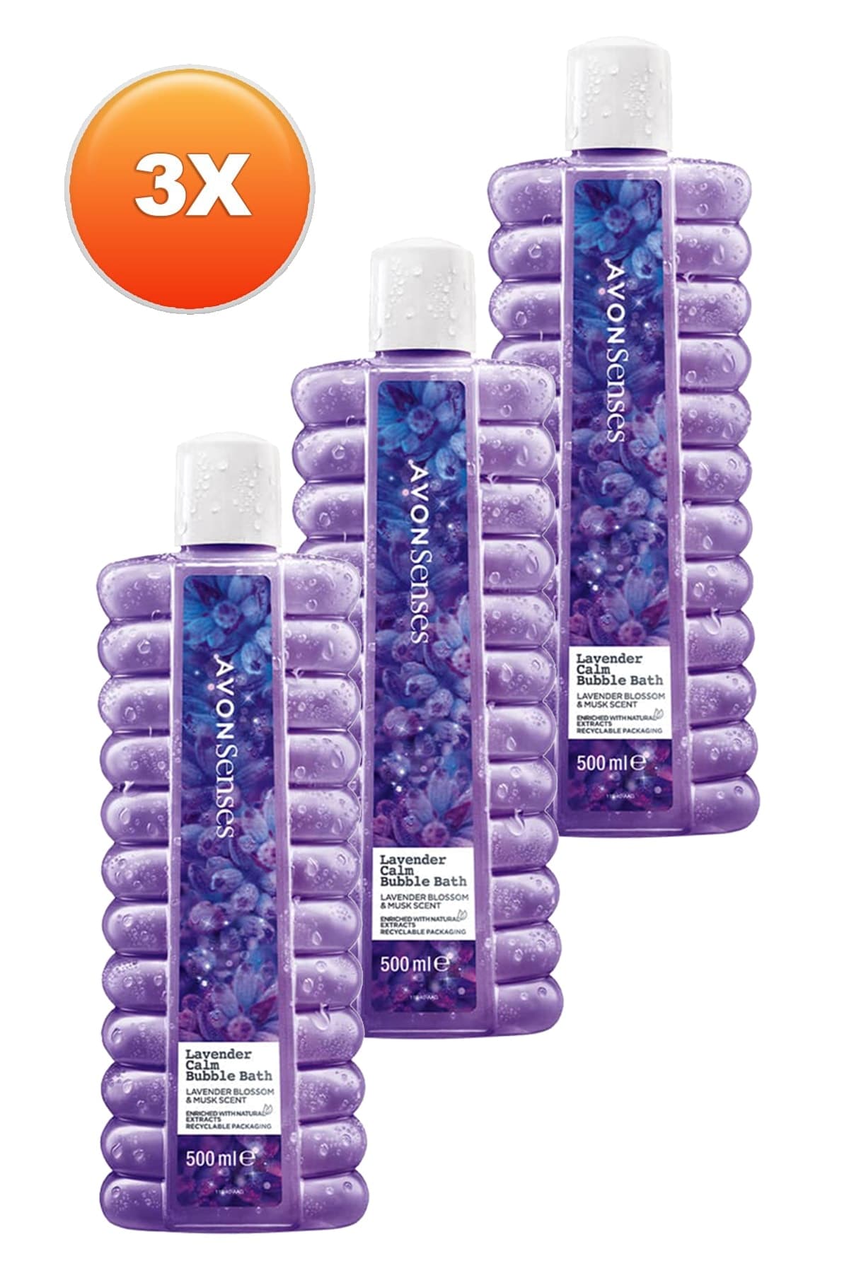 ست سهتایی کف حمام معطر Avon Senses Lavender Calm با رایحه اسطوخودوس 500 ml ست سهتایی کف حمام معطر Avon Senses Lavender Calm با رایحه اسطوخودوس 500 ml