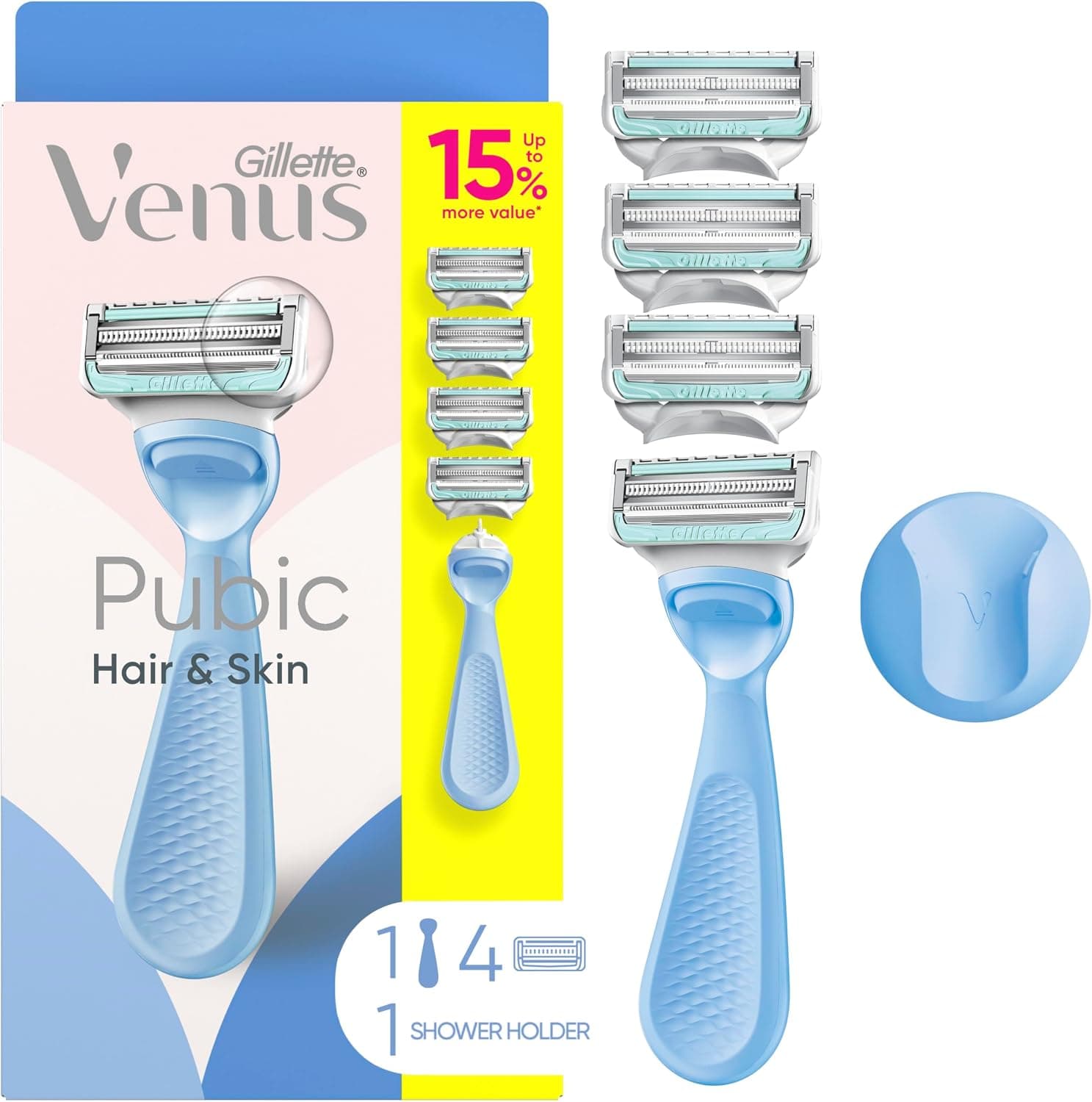 ماشین اصلاح بیکینی زنانه Gillette Venus با ۴ تیغ یدک ماشین اصلاح بیکینی زنانه Gillette Venus با ۴ تیغ یدک