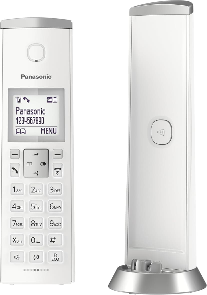 تلفن بی سیم Panasonic با پاسخگوی تلفنی مسدودکننده تماس سفید مدل KX-TGK222 تلفن بی سیم Panasonic با پاسخگوی تلفنی مسدودکننده تماس سفید مدل KX-TGK222