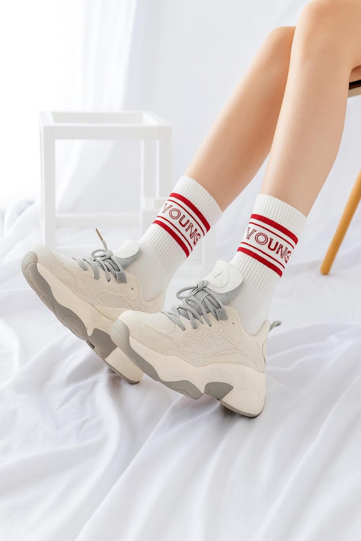 جوراب تنیس یونیسکس Sky Socks طرحدار بسته اقتصادی 5 تایی Nice Çemberli جوراب تنیس یونیسکس Sky Socks طرحدار بسته اقتصادی 5 تایی Nice Çemberli
