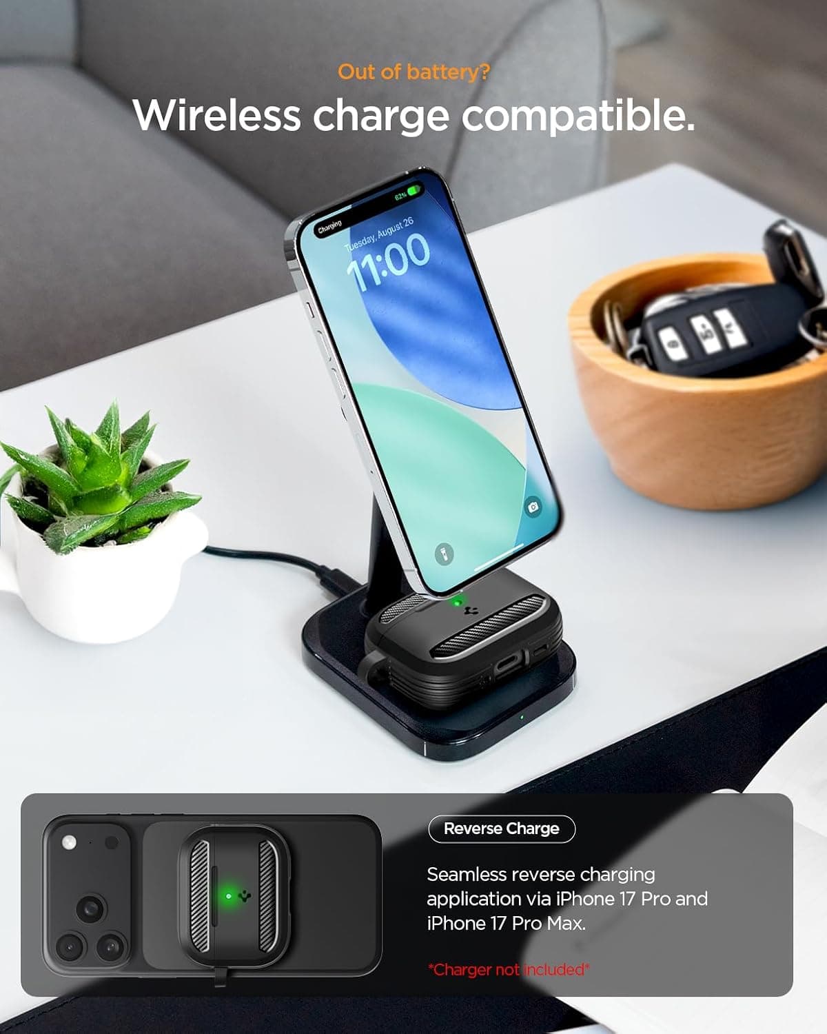 قاب محافظ Spigen Rugged Armor ضدضربه کارابیندار AirPods Pro 3 مشکی مات قاب محافظ Spigen Rugged Armor ضدضربه کارابیندار AirPods Pro 3 مشکی مات