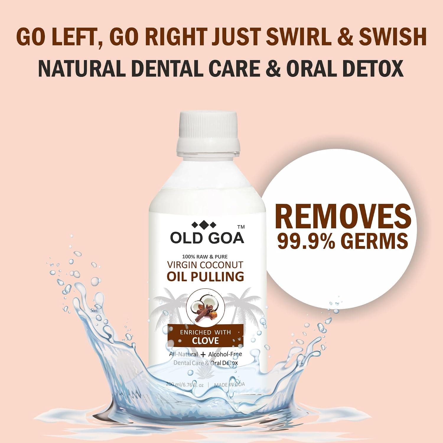 دهانشویه OLDGOA با روغن نارگیل و میخک بدون الکل 200 ml دهانشویه OLDGOA با روغن نارگیل و میخک بدون الکل 200 ml