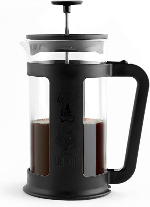 فرنچپرس Bialetti با ظرفیت حدود 1L، بدنه پلیپروپیلن مشکی و پارچ شیشهای بوروسیلیکات فرنچپرس Bialetti با ظرفیت حدود 1L، بدنه پلیپروپیلن مشکی و پارچ شیشهای بوروسیلیکات