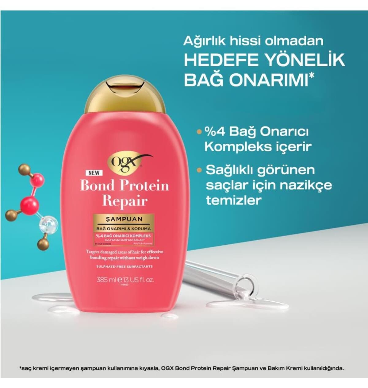 شامپو زنانه OGX Bond Protein Repair بدون سولفات 385 ml شامپو زنانه OGX Bond Protein Repair بدون سولفات 385 ml