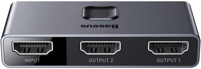 آداپتور هاب HDMI پسرانه Baseus Matrix 2 in 1 خاکستری تیره 4K 60Hz سفری آداپتور هاب HDMI پسرانه Baseus Matrix 2 in 1 خاکستری تیره 4K 60Hz سفری