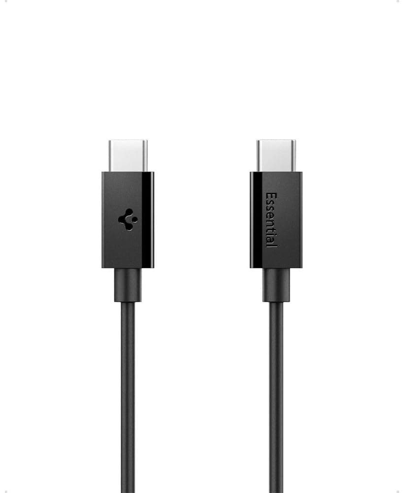 کابل USB-C به USB-C یکمتری Spigen با توان 60W و سرعت 480 Mbps مشکی مدل ACA08718 کابل USB-C به USB-C یکمتری Spigen با توان 60W و سرعت 480 Mbps مشکی مدل ACA08718