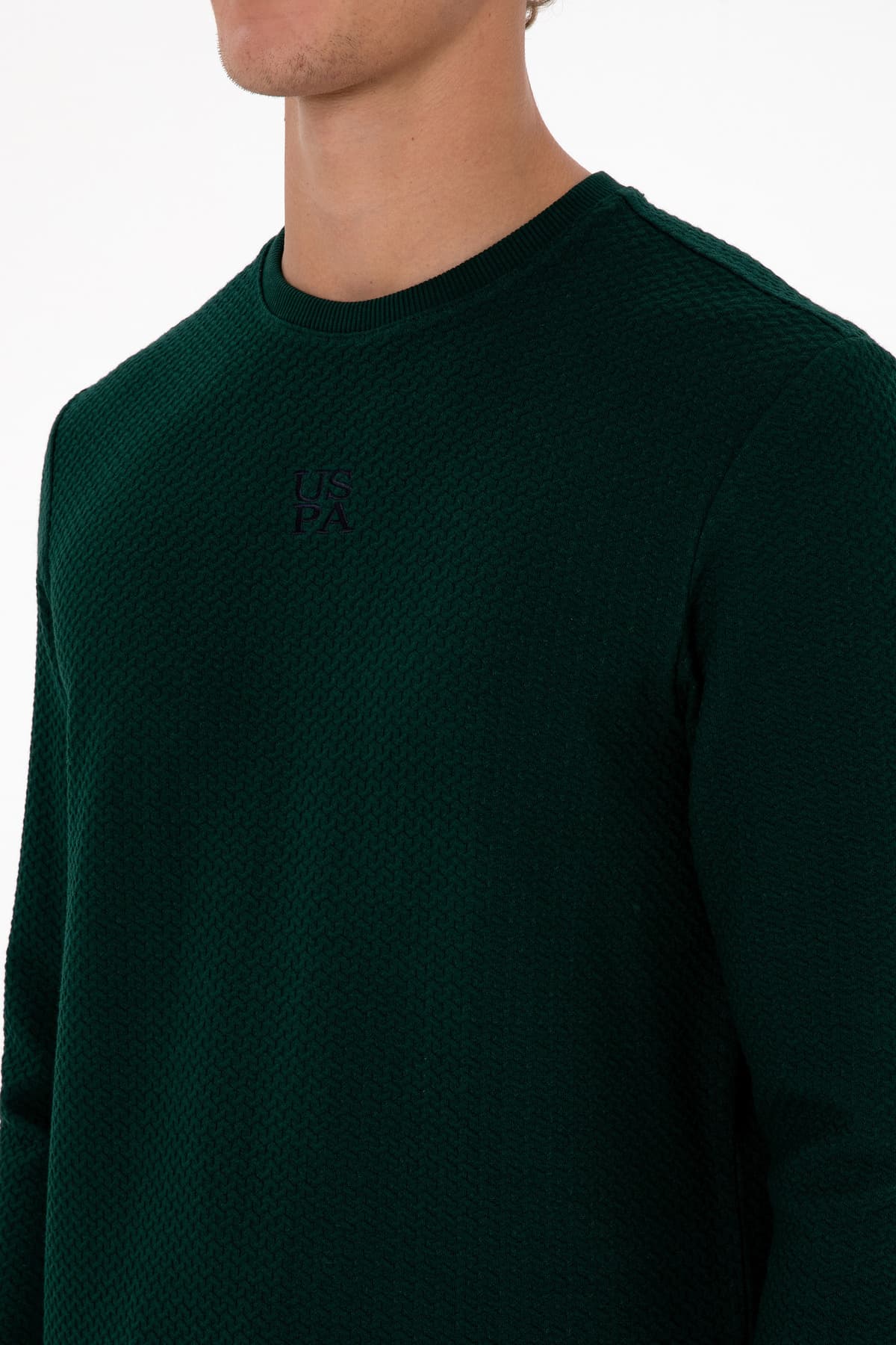 سوئیشرت مردانه U.S. Polo Assn. فیت معمولی یقه گرد سبز تیره مدل 50308649-VR079 سوئیشرت مردانه U.S. Polo Assn. فیت معمولی یقه گرد سبز تیره مدل 50308649-VR079
