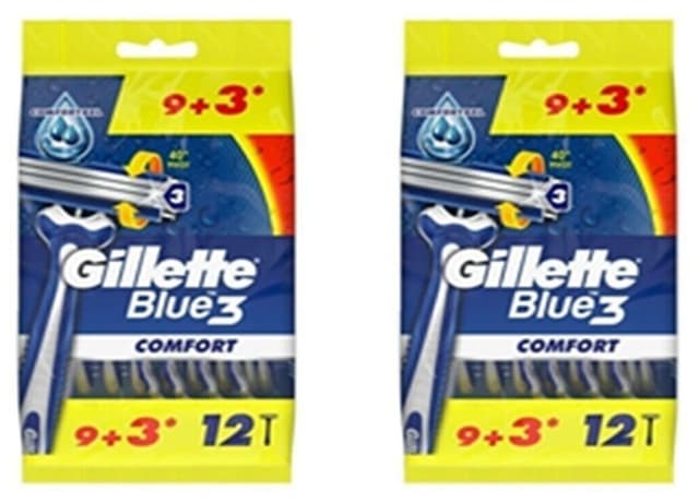 تیغ اصلاح یکبار مصرف زنانه Gillette مدل Blue3 Comfort 9+3 12 تایی 2 بسته تیغ اصلاح یکبار مصرف زنانه Gillette مدل Blue3 Comfort 9+3 12 تایی 2 بسته
