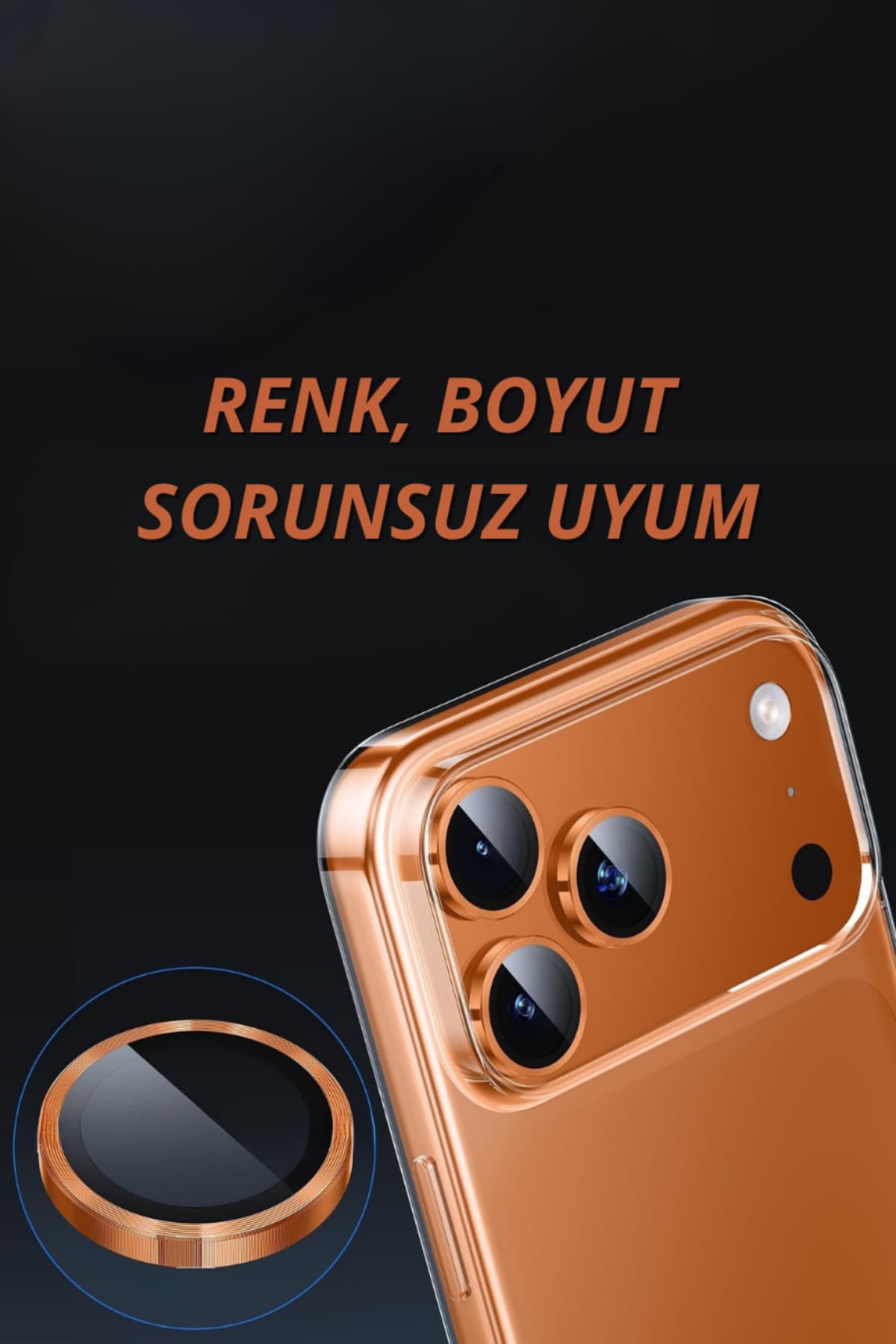 محافظ لنز دوربین EVAX فلزی iPhone 17 Pro Max / 17 Pro نارنجی کیهانی محافظ لنز دوربین EVAX فلزی iPhone 17 Pro Max / 17 Pro نارنجی کیهانی